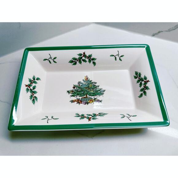 Spode Christmas Tree Rectangular Serving Bowl Made in England S3324-4A 40 - Picture 1 of 6